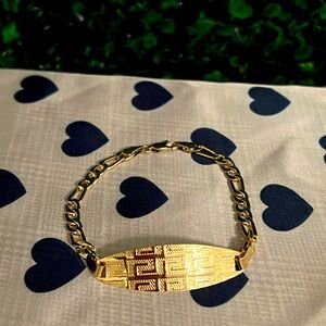 Flat Maze Bracelet Gold Platted-Pulsera Plano Laberinto Oro Laminado
